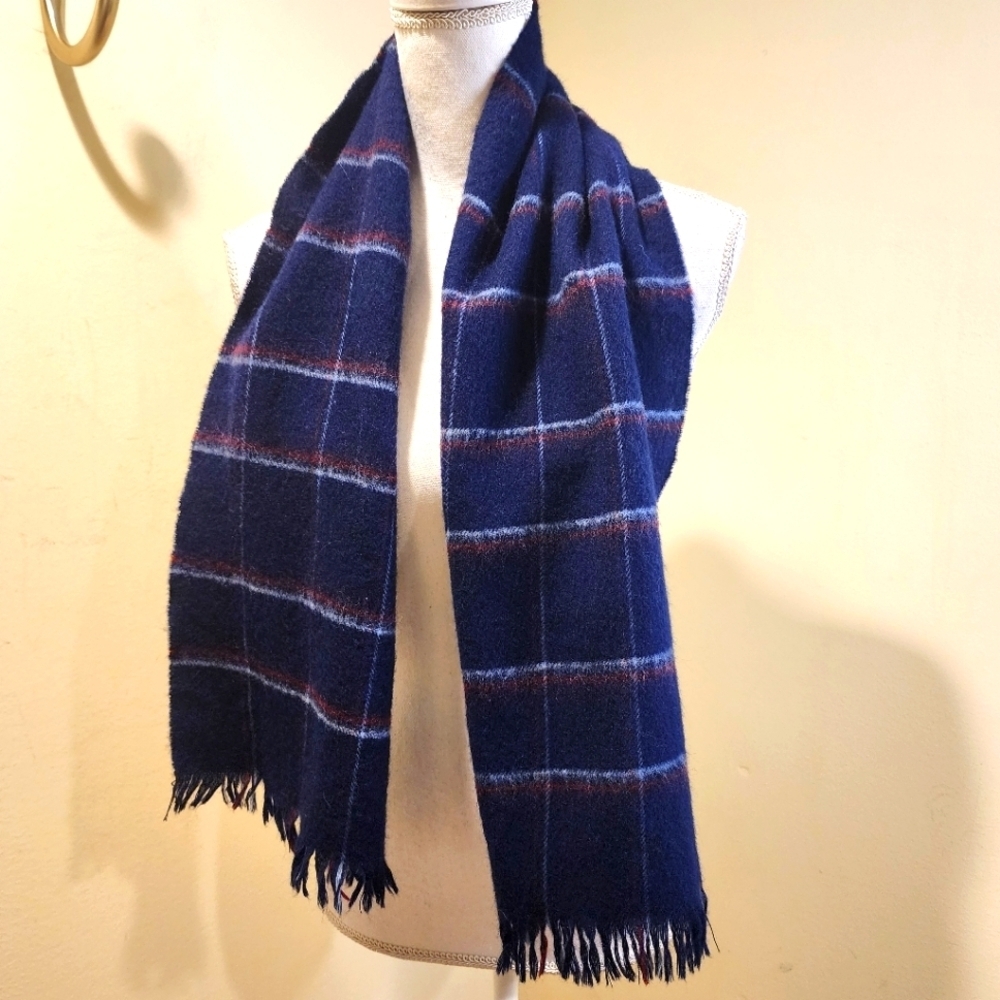 Plaid Unisex 100% Pure Lambswool Fringe scarf